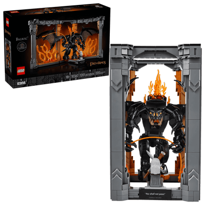 LEGO Icons 10367 The Lord of the Rings Balrog Book Nook | 18+ Displayset
